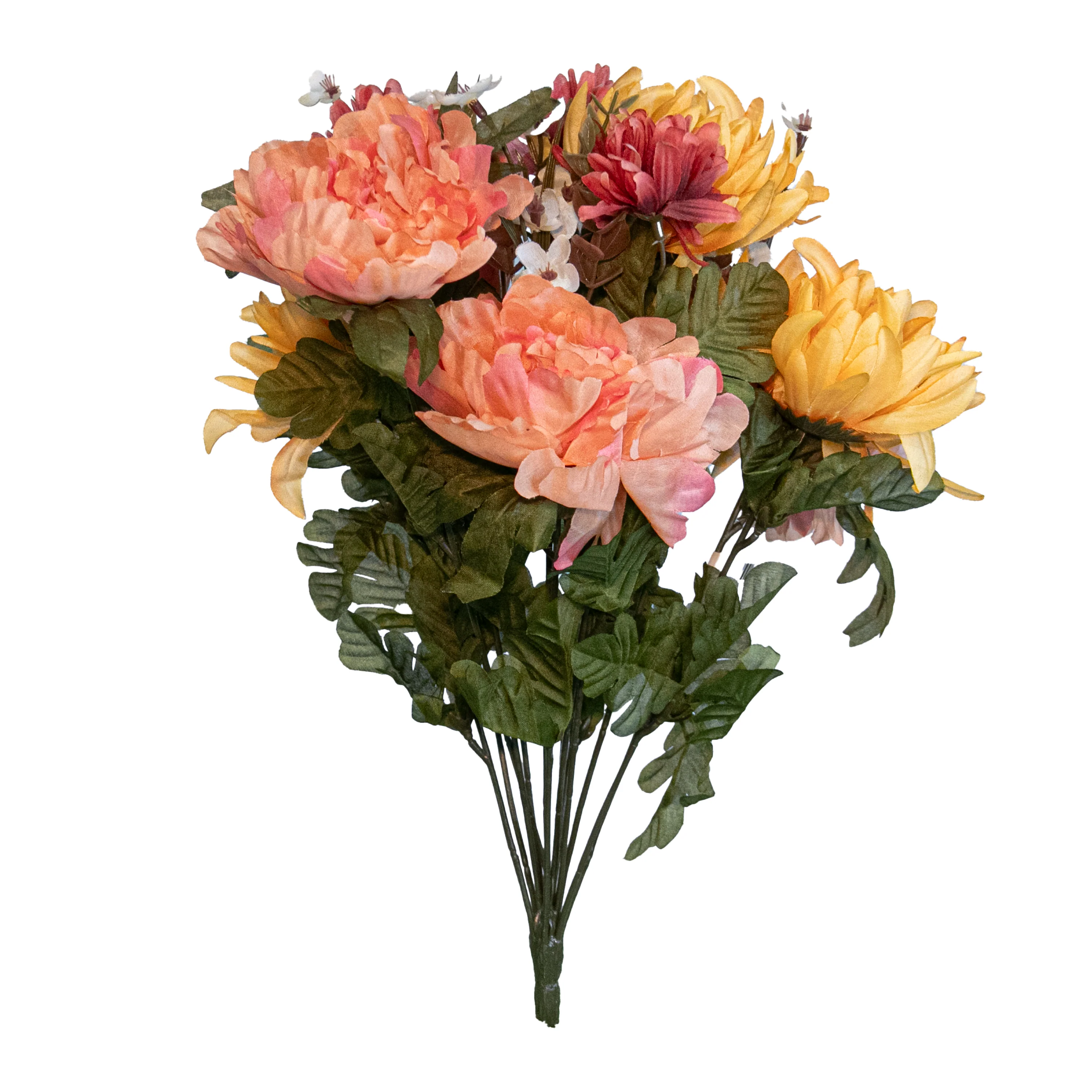 Peony/Mum/Daisy Mixed Bush, Pink/Orange/Magenta, 20"