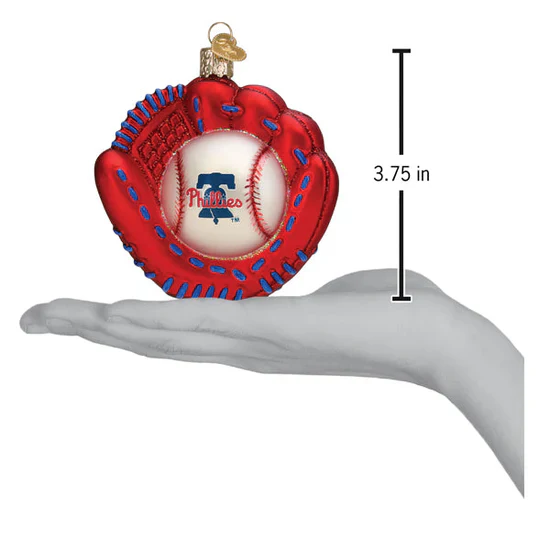 Phillies Baseball Mitt Ornament, 3.75" - Image 4