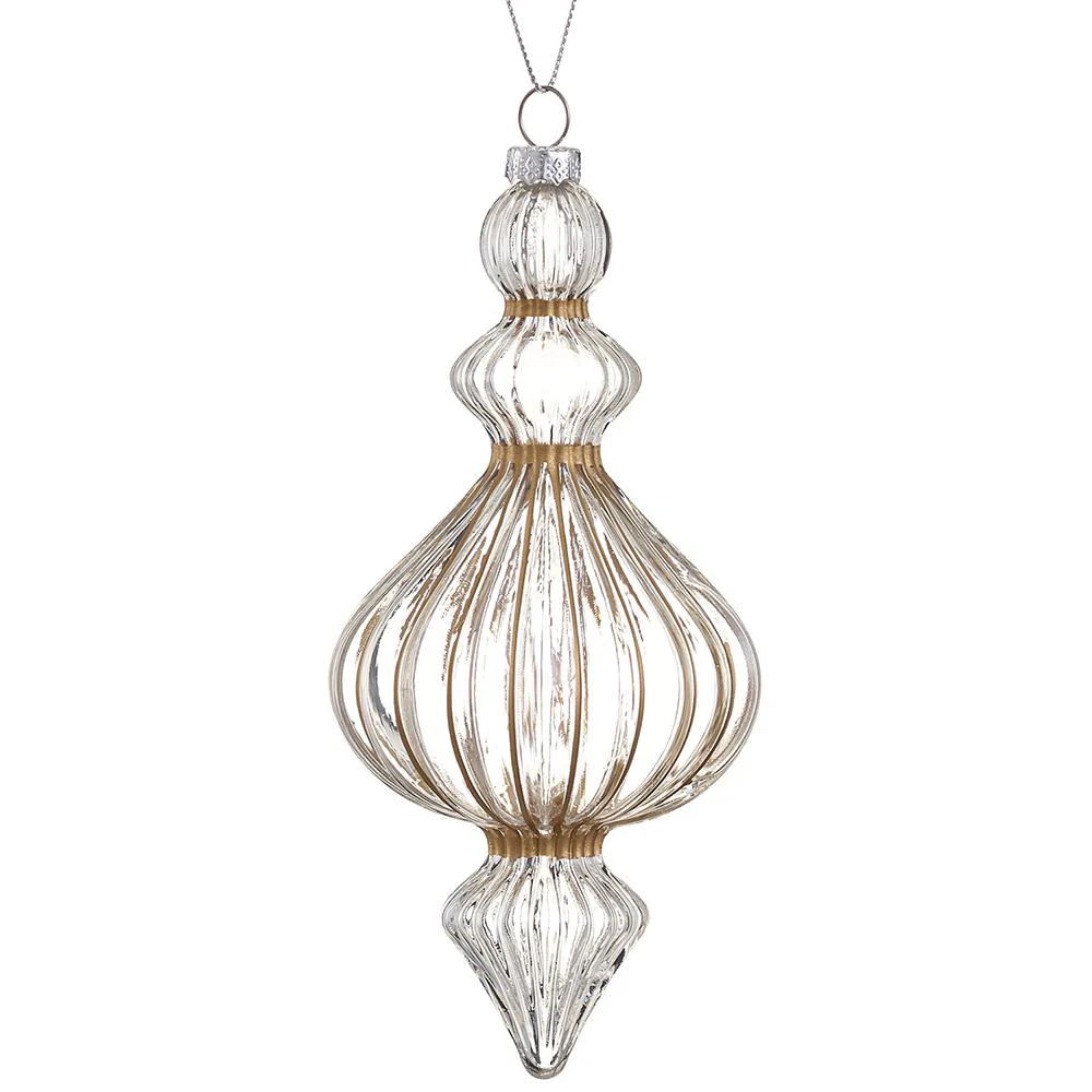 Plastic Finial Ornament, 6" (Clear Gold)