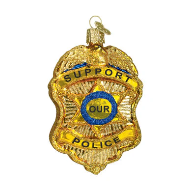 Police Badge Glass Ornament - Image 2