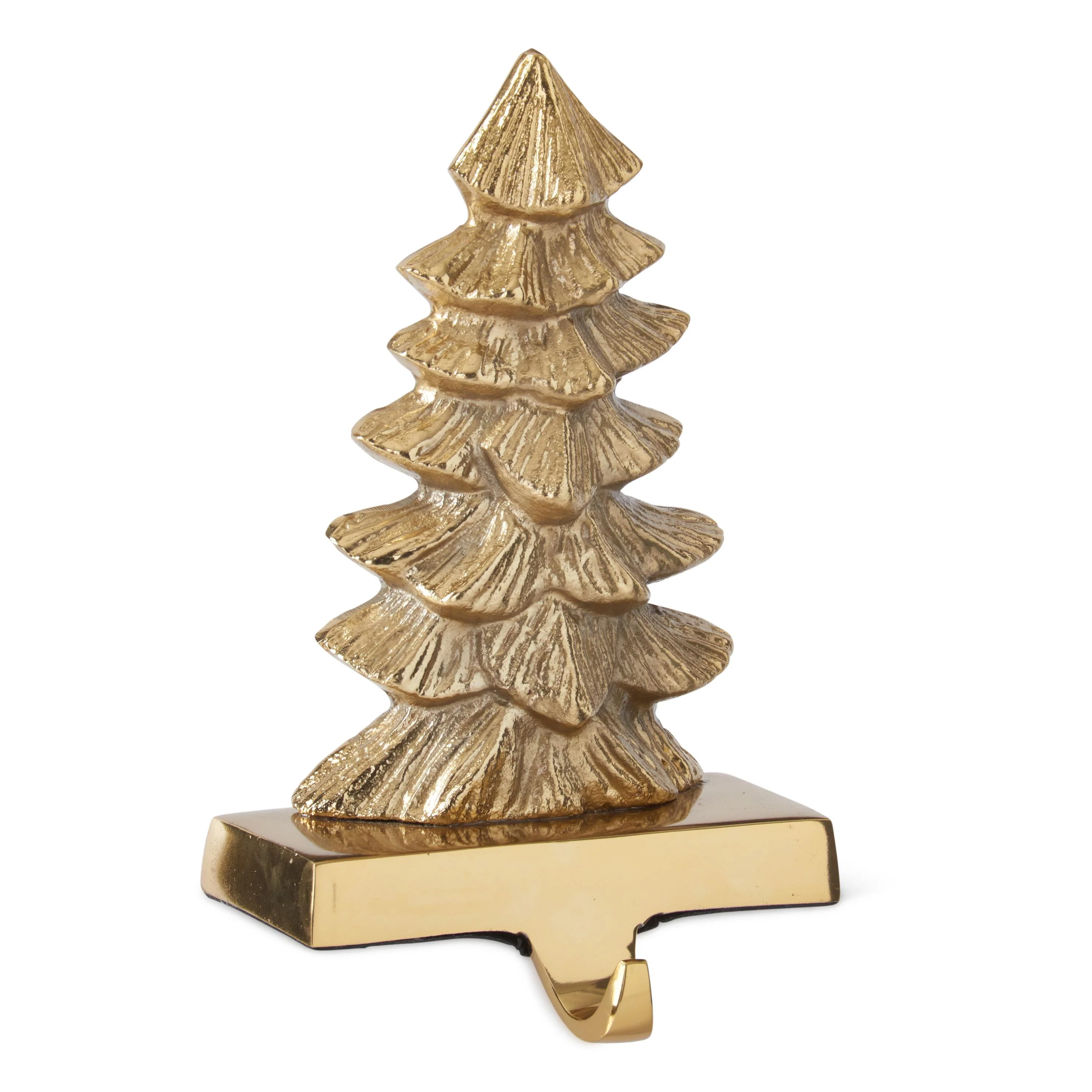 Polished Brass Christmas Tree Stocking Holder, 8.25" - Image 2