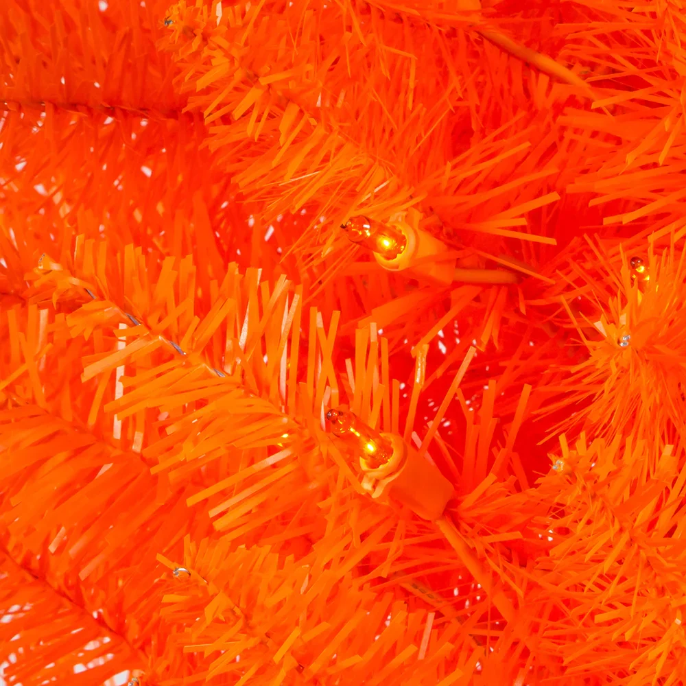 Pre-Lit Orange Incandescent Orange Slim Tree, 5' - Image 3