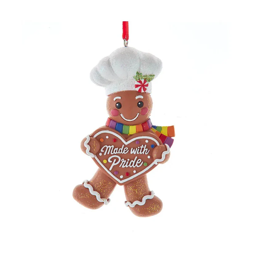 Pride Gingerbread Chef Ornament, 3.5"