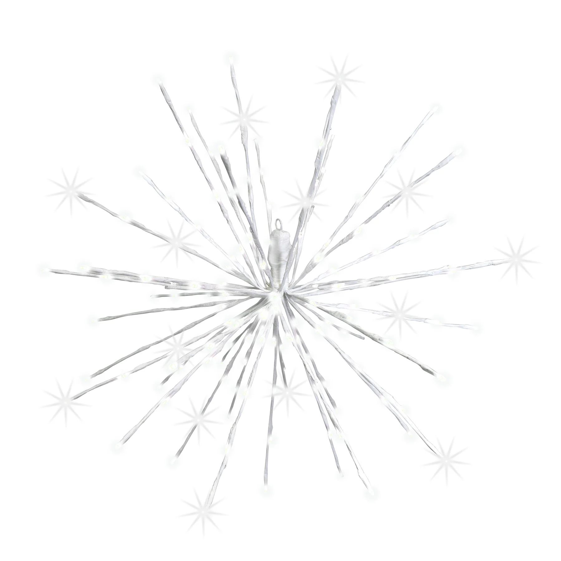 Pure White Twinkle 3D Starlight Burst Deluxe in White Wrap, 24"