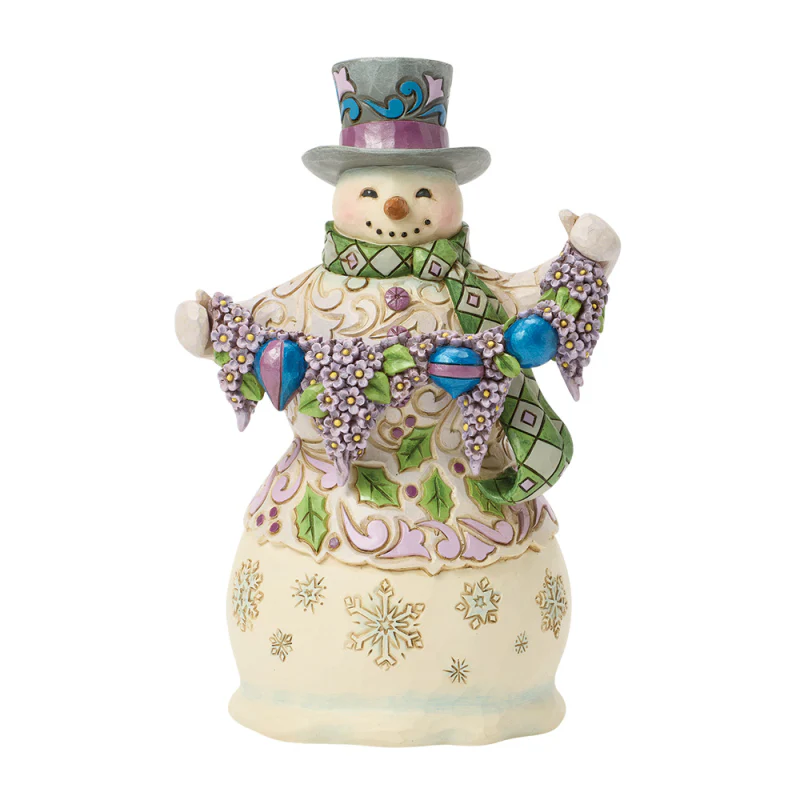 Jim Shore Purple Snowman Figurine, 6.7"