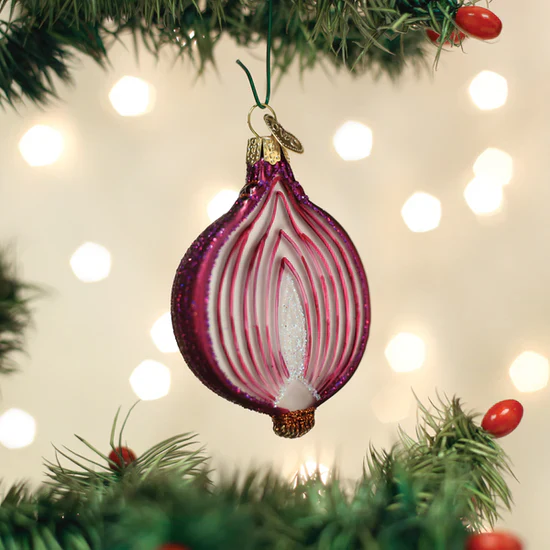 Red Onion Ornament, 3"