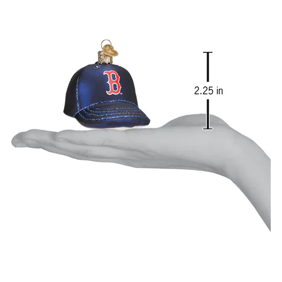 Red Sox Baseball Cap Ornament, 3.5" - Image 3
