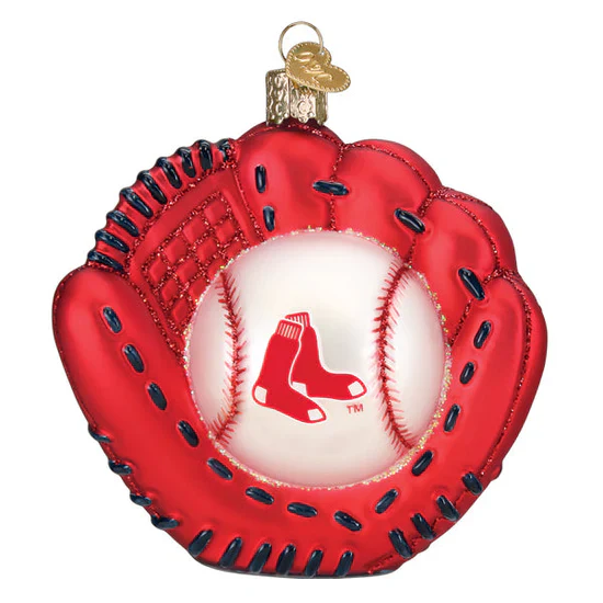 Red Sox Baseball Mitt Ornament, 3.75" - Image 2