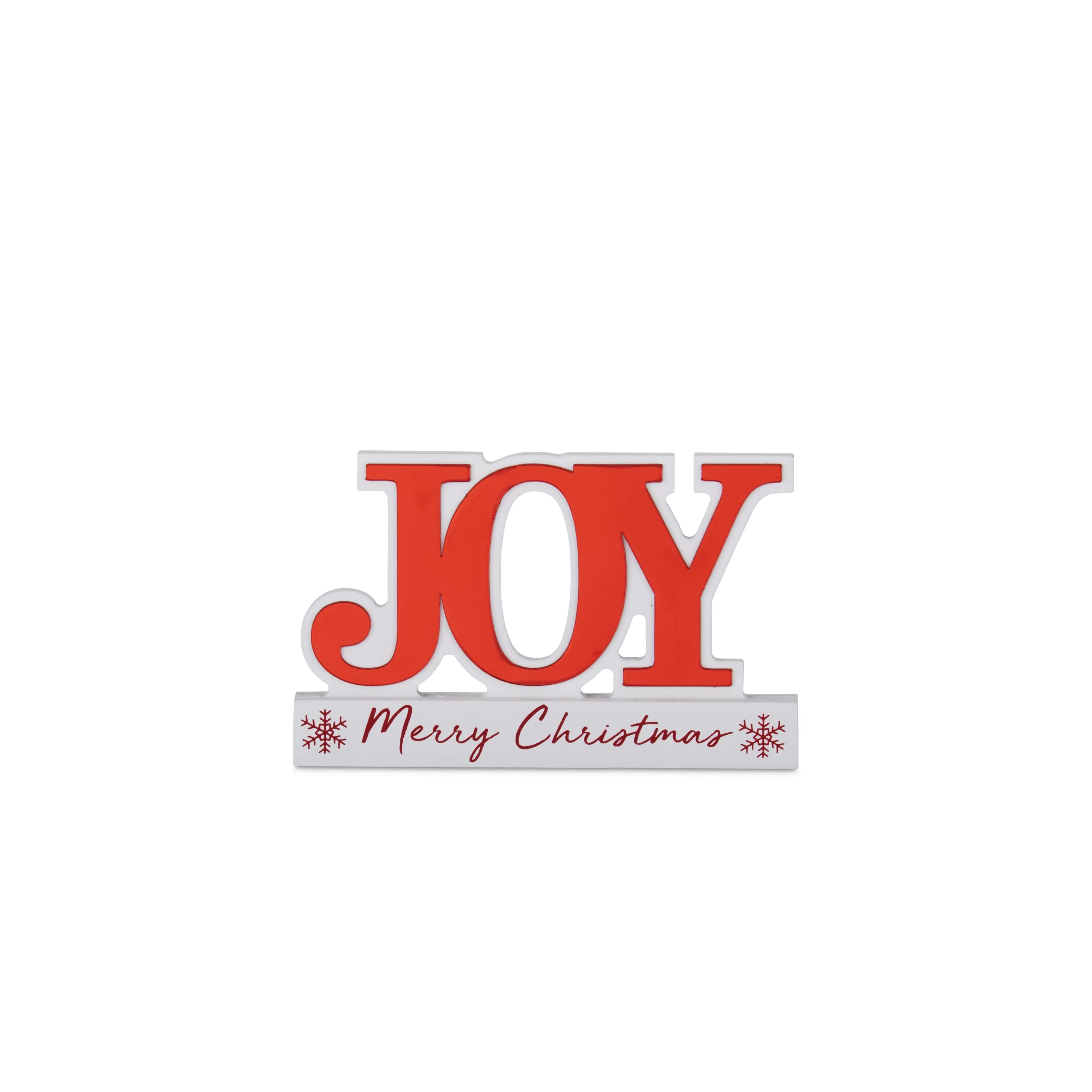 Red & White Merry Christmas Joy Cutout Sign, 6"