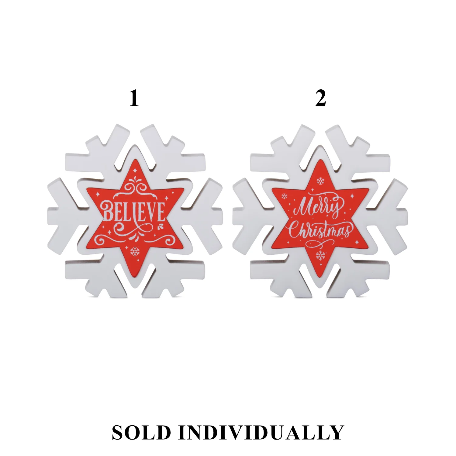 Red & White Snowflake Cutout, 5.75" (2 styles - sold individually)