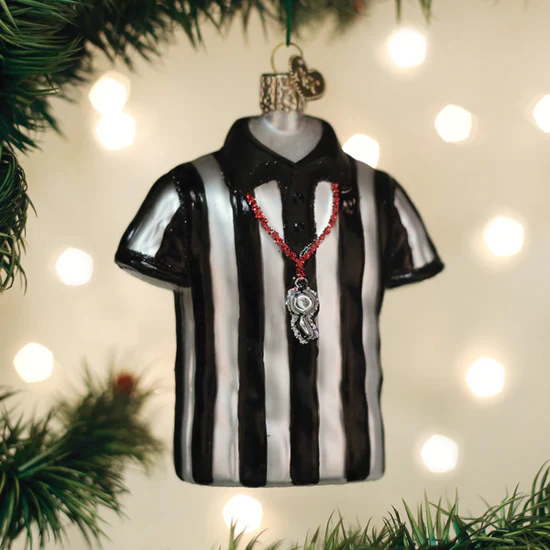 Referee Shirt Ornament, 4.25"