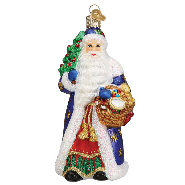 Regal Father Christmas Glass Ornament - Image 2