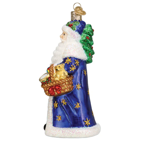 Regal Father Christmas Glass Ornament - Image 3