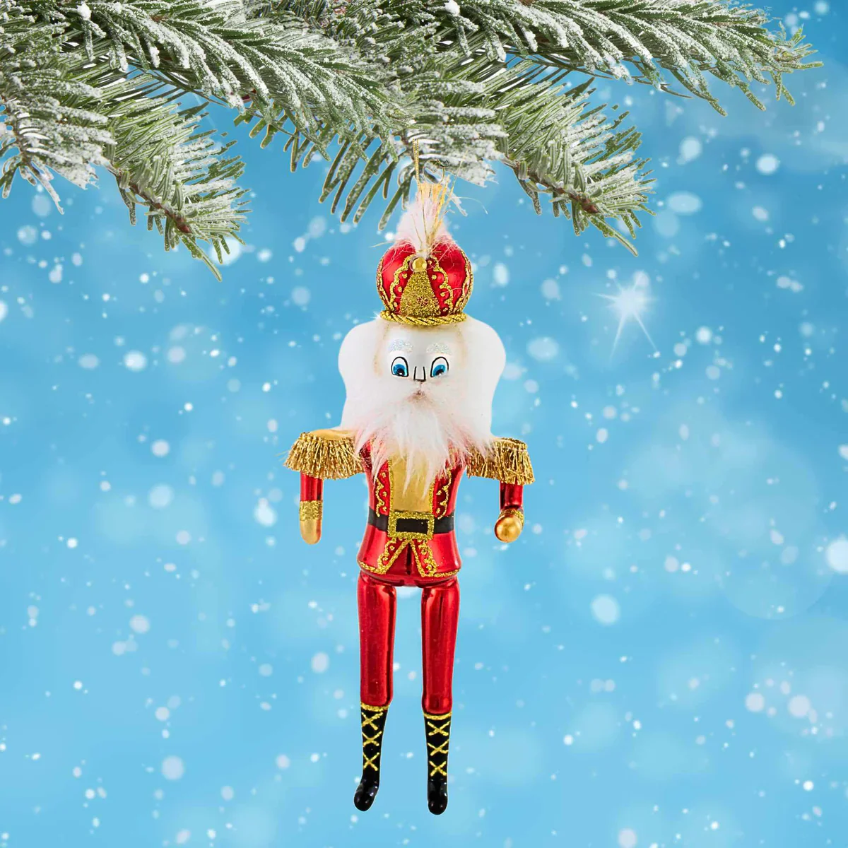 Regal Red Nutcracker Glass Ornament, 8.5" - Image 2