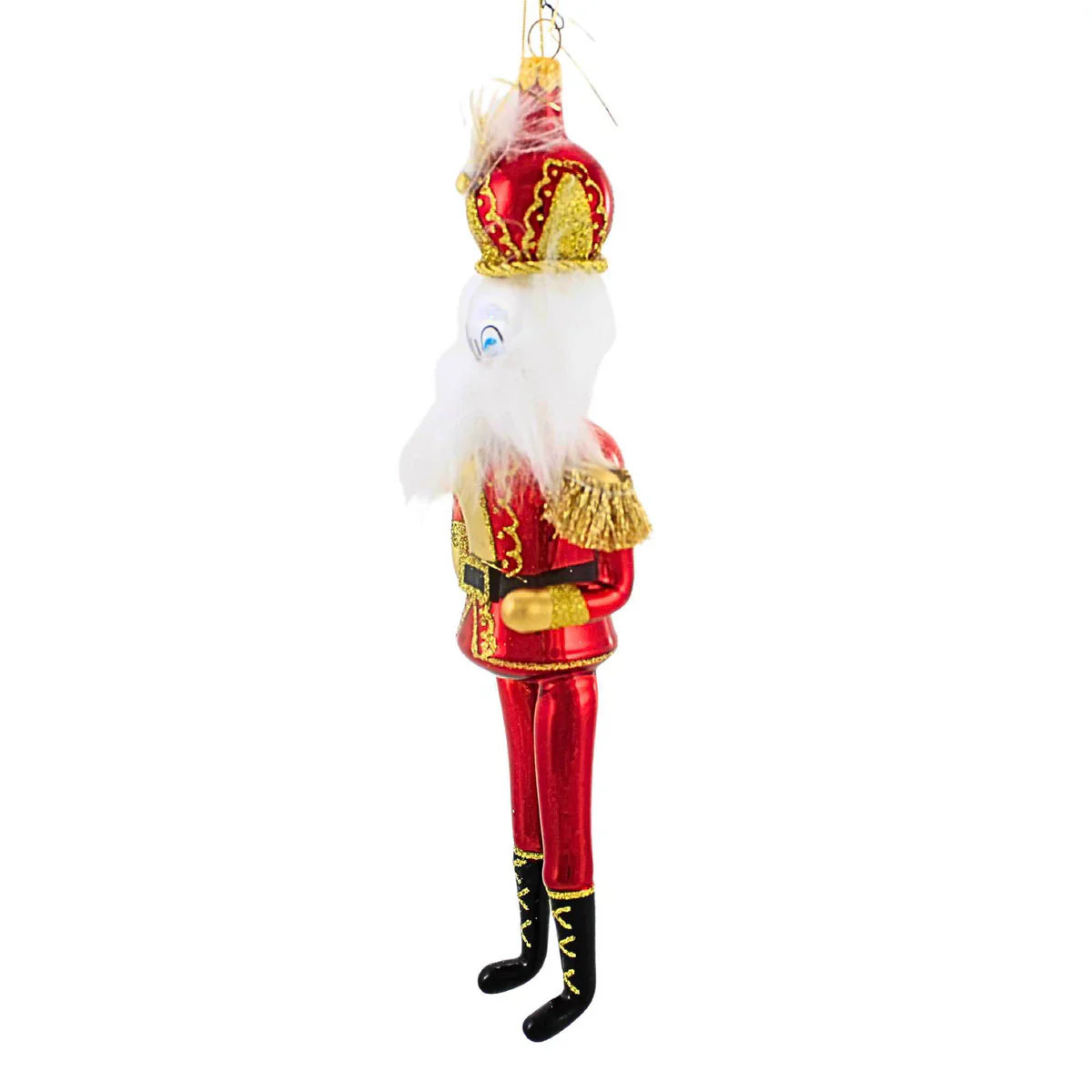 Regal Red Nutcracker Glass Ornament, 8.5" - Image 3