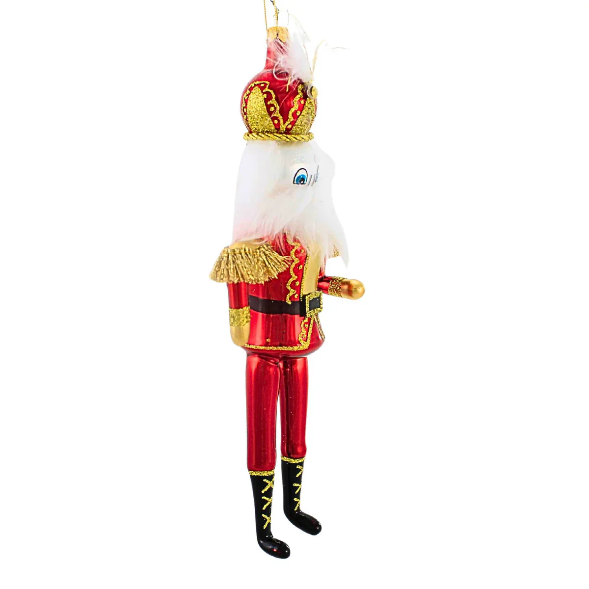 Regal Red Nutcracker Glass Ornament, 8.5" - Image 4