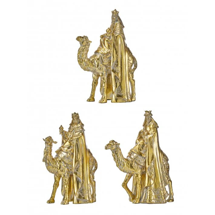 Resin Gilded Three Kings Figurines, 11" (Set of 3)