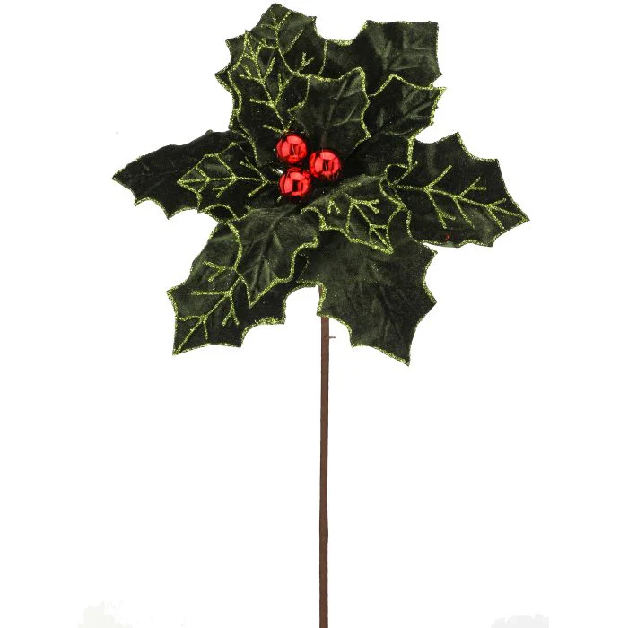 Royalty Poinsettia Stem, 22" (Green Red)