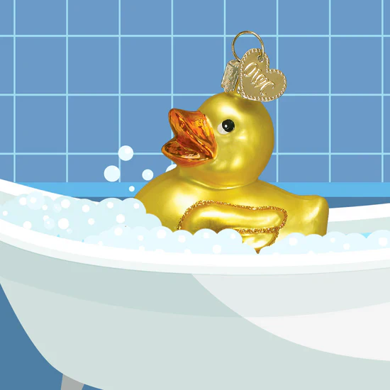 Rubber Ducky Ornament, 2" - Image 3