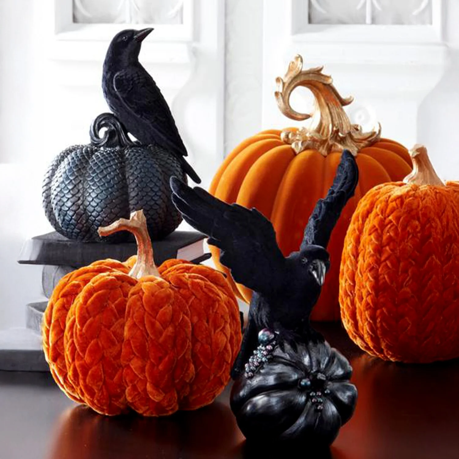 Rust Orange Braided Pumpkin, 9.75" - Image 3