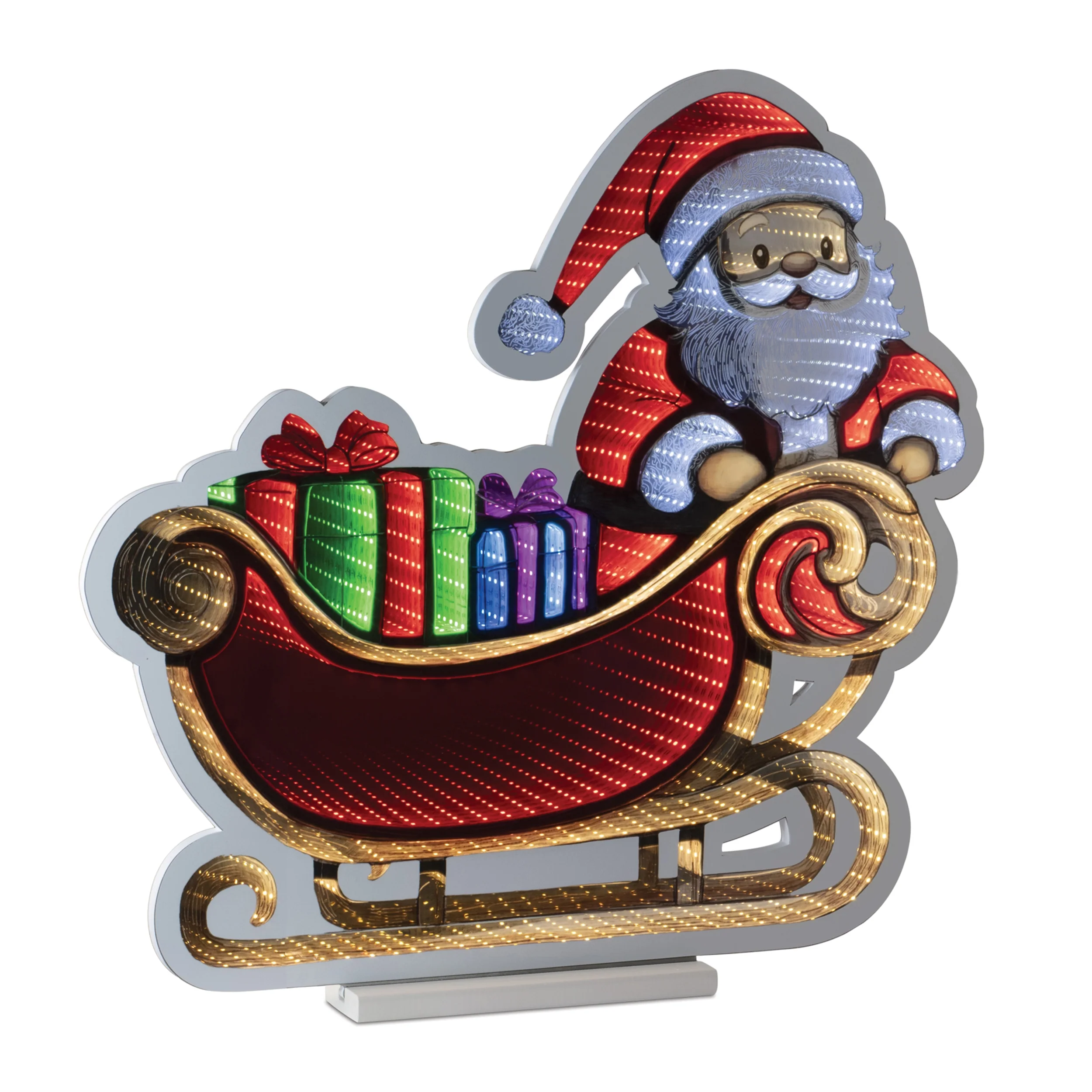 Santa in Sleigh w/Reindeer Infinity Light, Acrylic w/UL Plug, 72" - Image 2