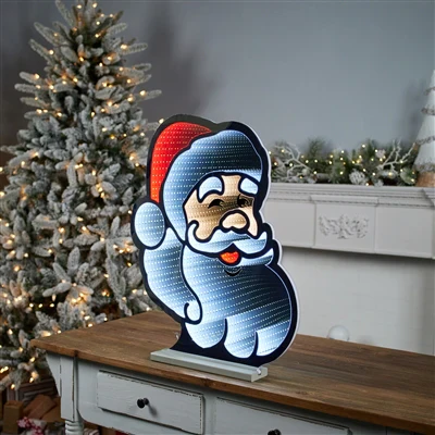 Santa's Head Infinity Light, Acrylic w/UL Plug, 24" - Image 2