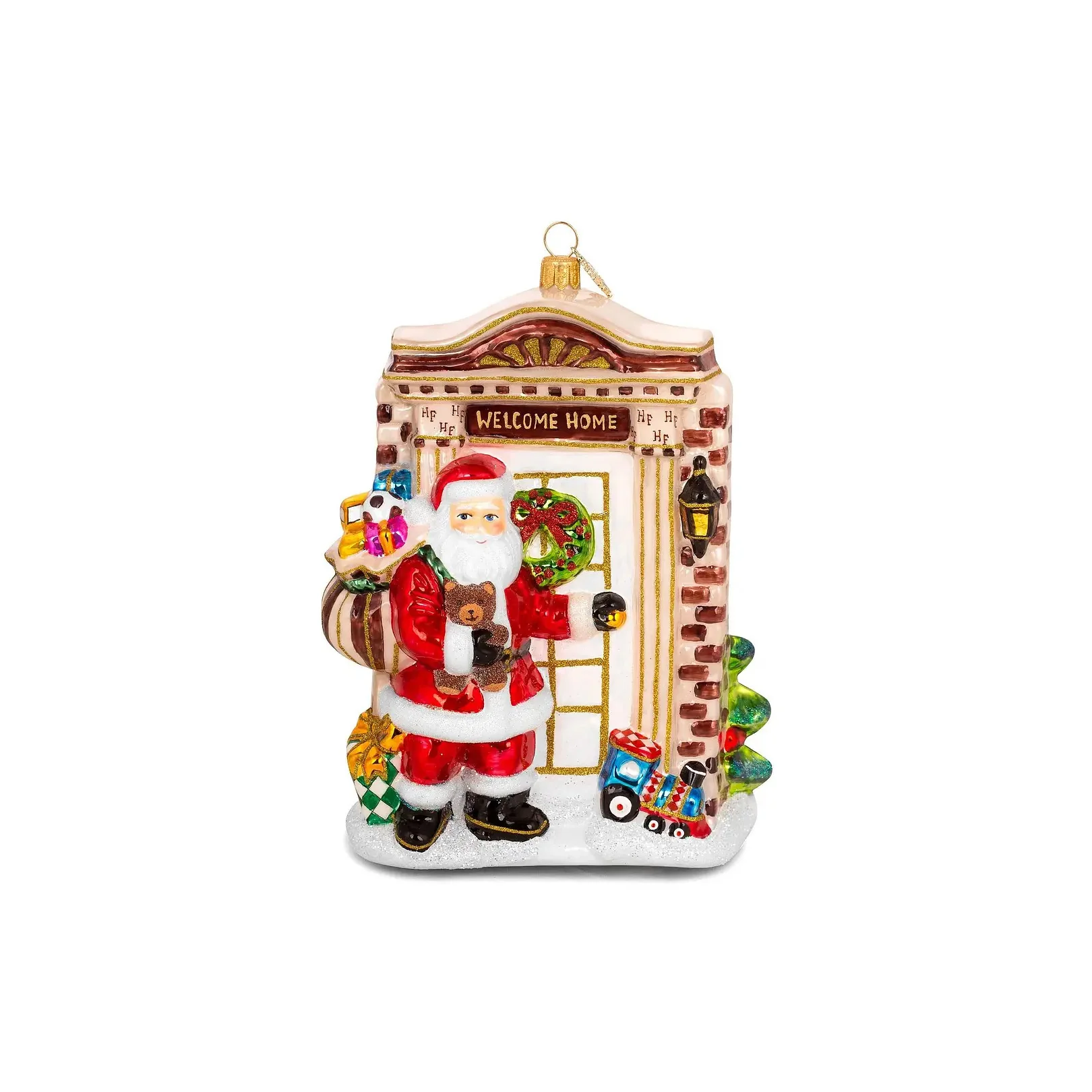 Santa Knocking on the Door Ornament, 6.6"