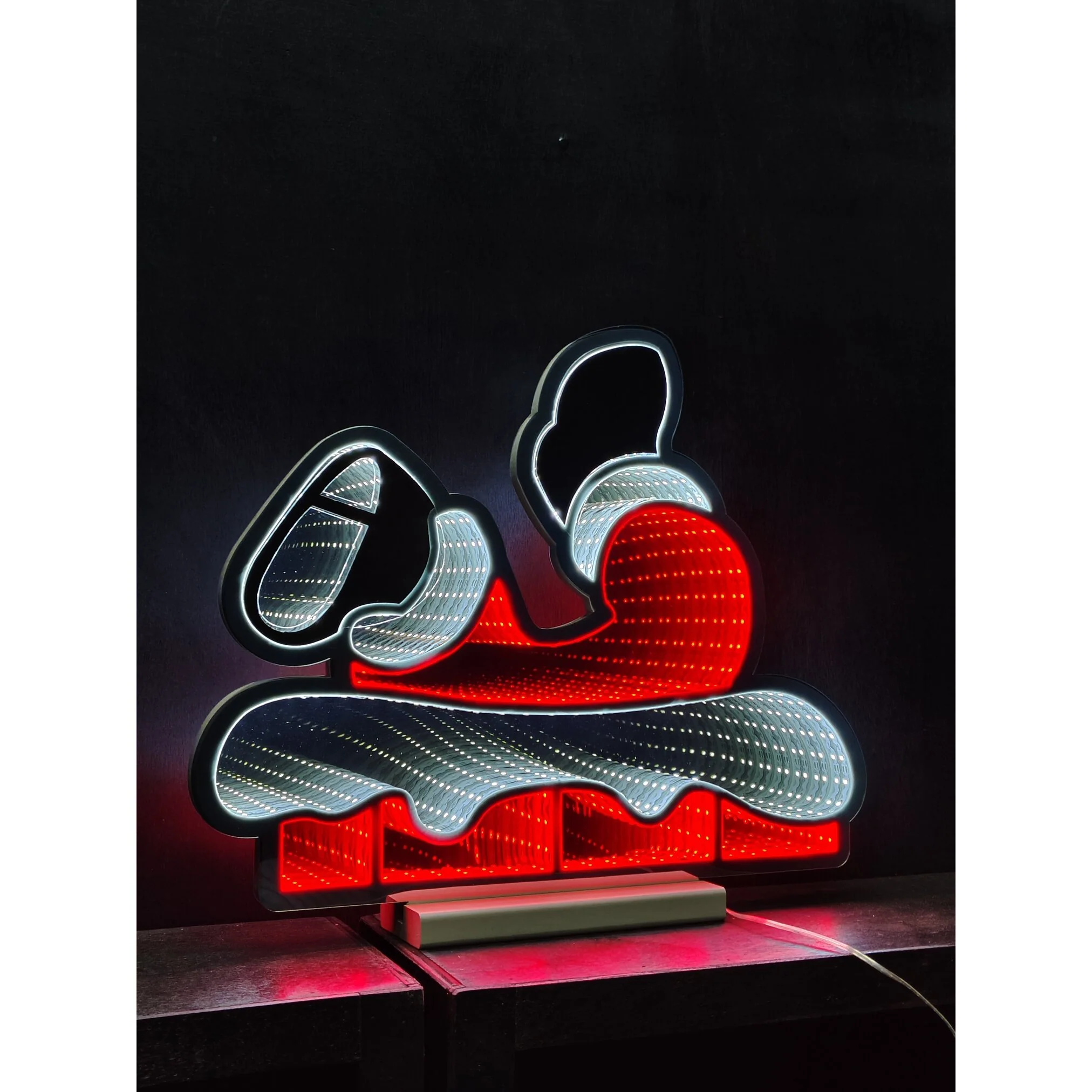 Santa Legs W/Chimney Infinity Light, Acrylic w/UL Plug, 15" - Image 2