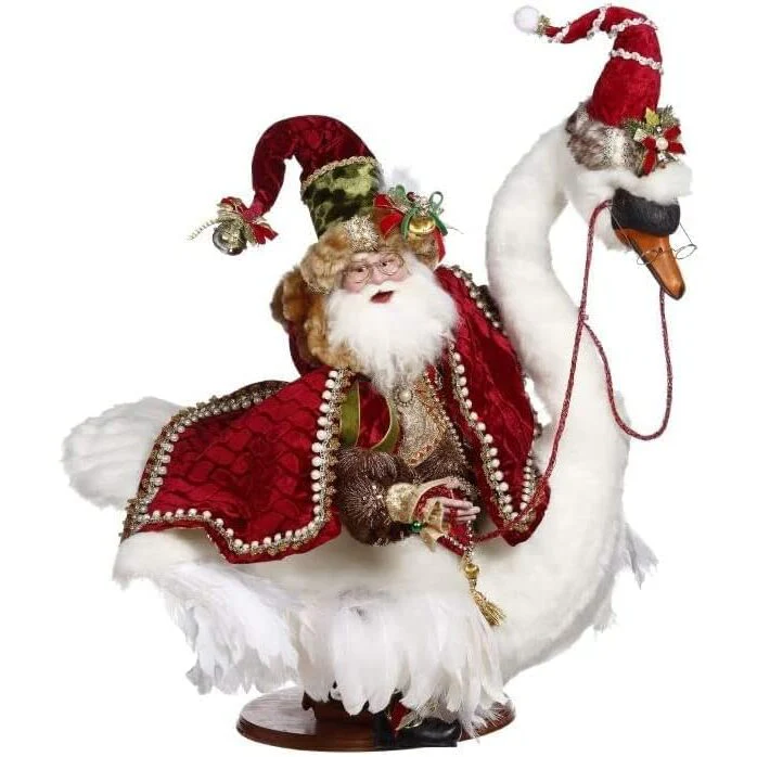 Santa on Goose Figurine, 30"