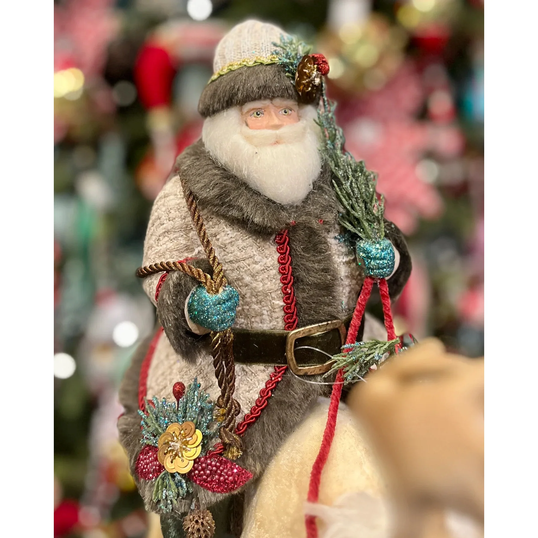 Santa Riding Caribou Figurine, 15" - Image 7