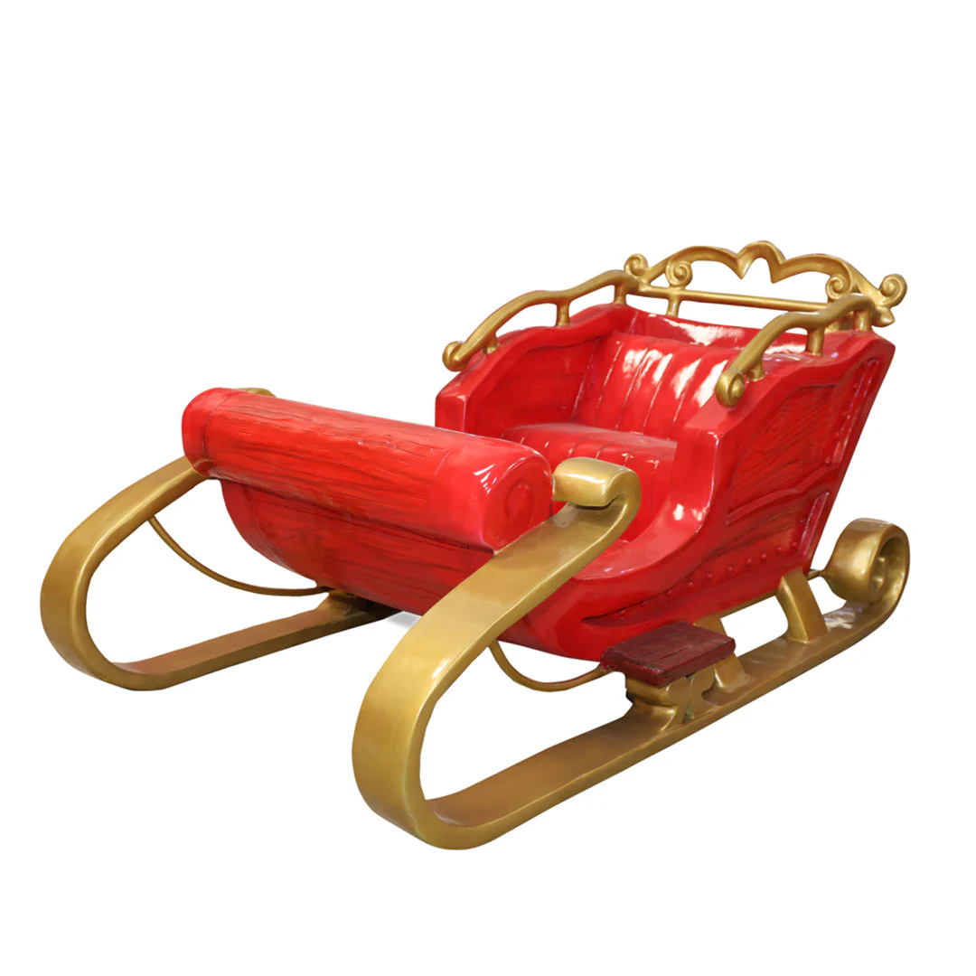 Large Fiberglass Santa Sleigh 2 Seater Prop, 77" - Image 2