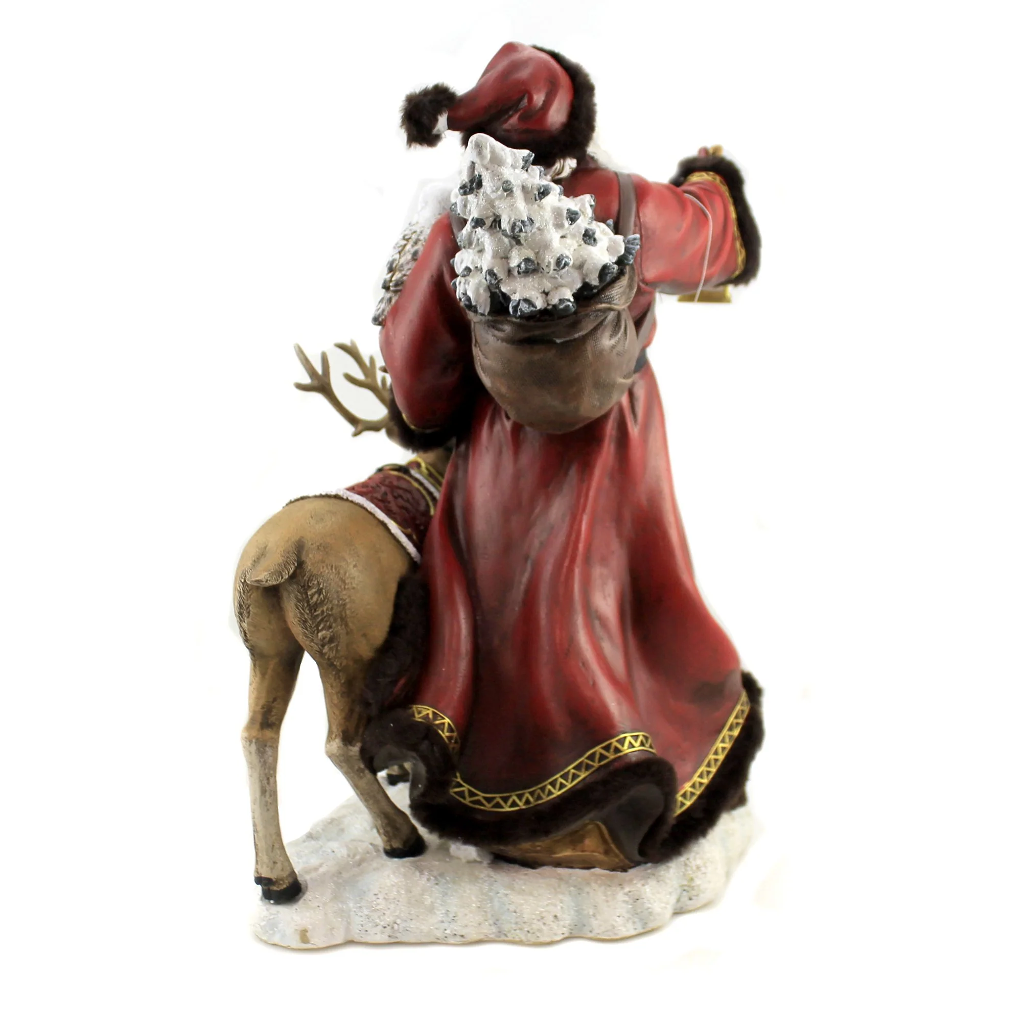 Santa w/ Raindeer and LED Lantern Figurine, 19" - Image 4