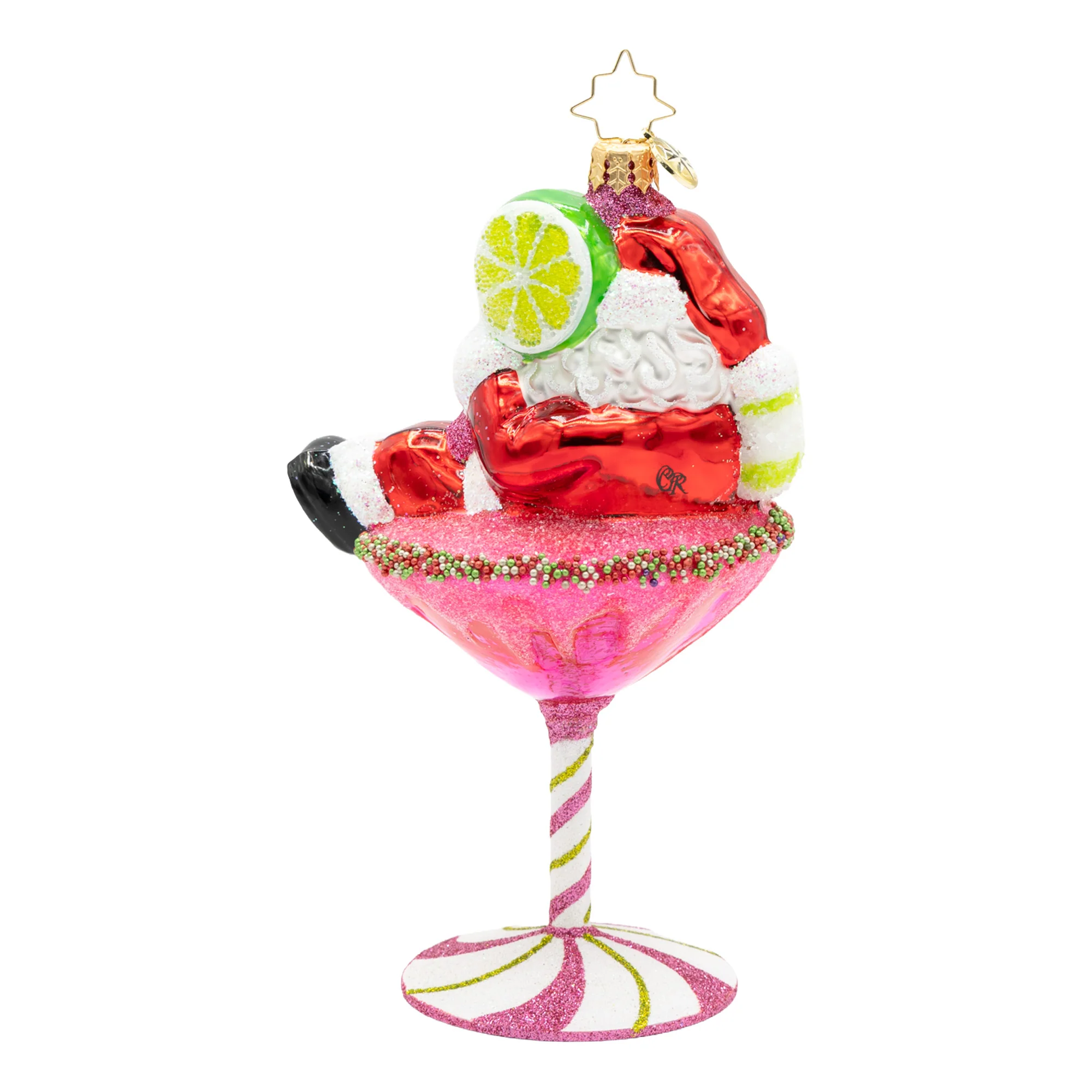 Santa's Christmas Cosmo Glass Ornament, 6.25" - Image 5