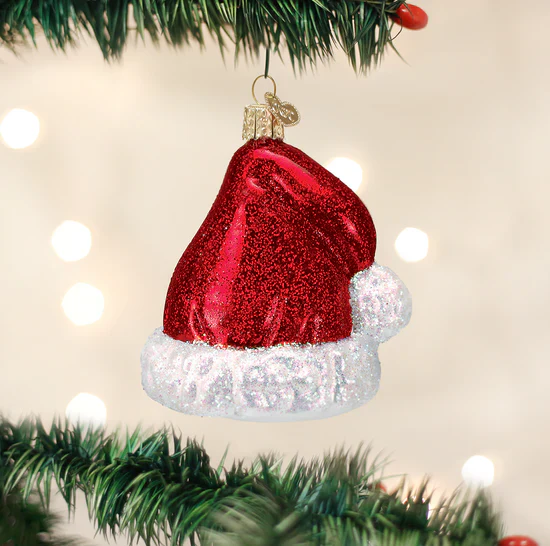 Santa's Hat Ornament, 3.75"