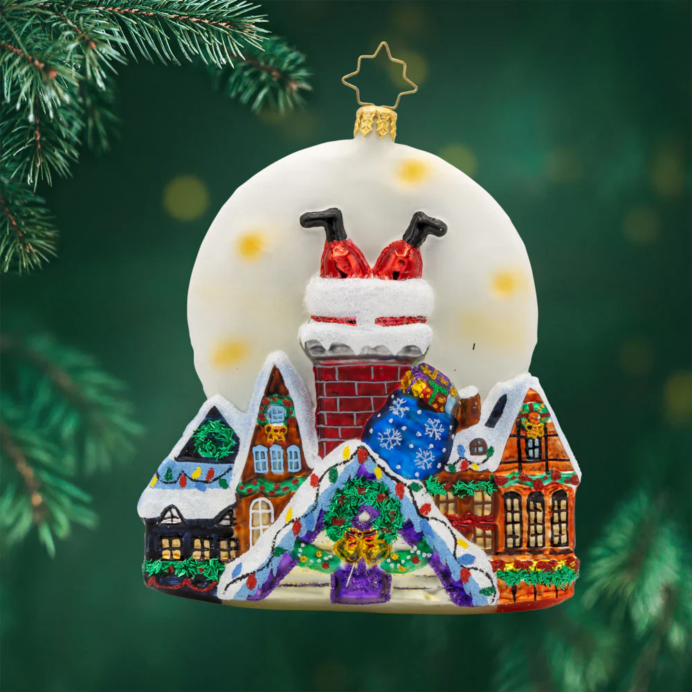 Santa's Moonlight Mischief Ornament - Image 2