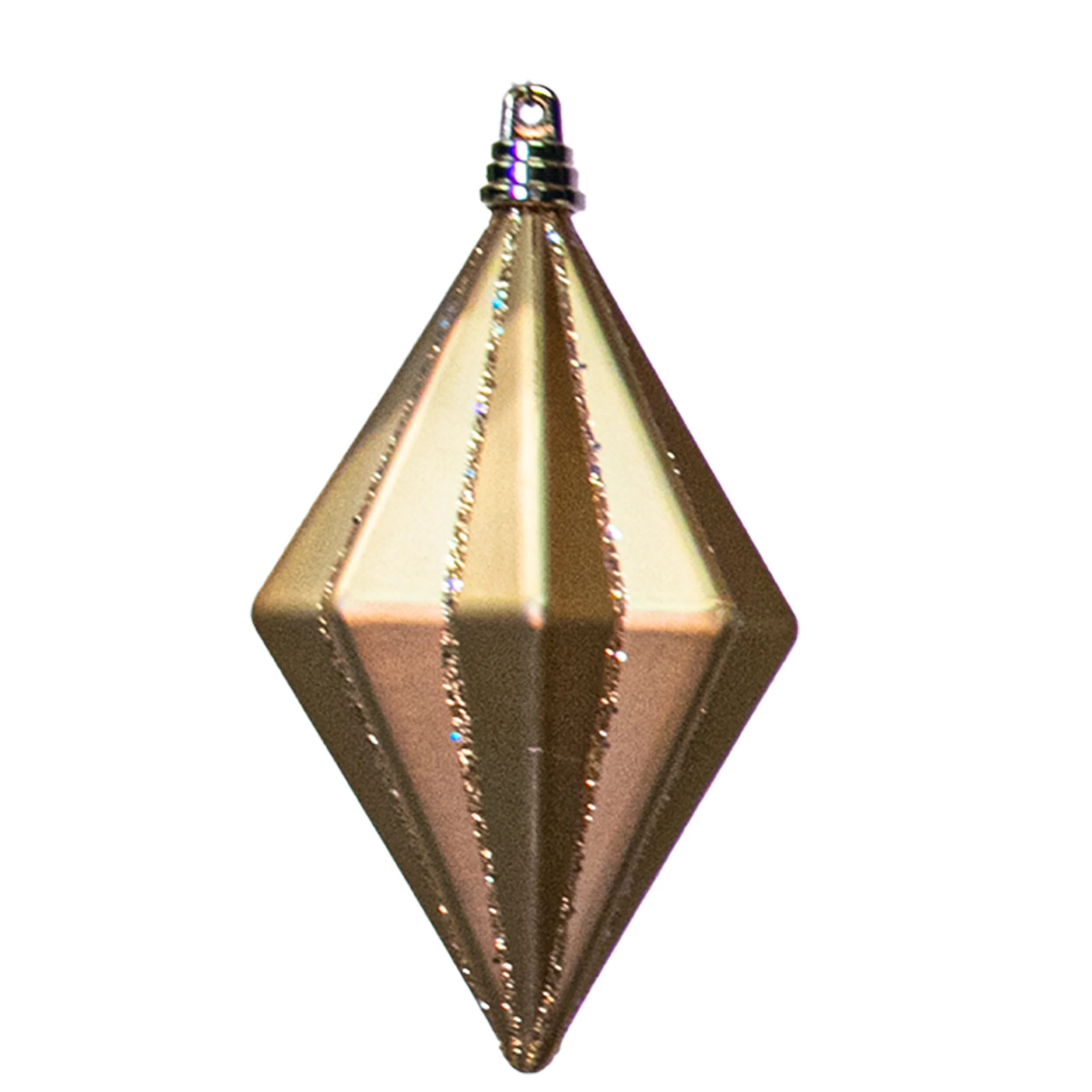 Shatterproof Gold Matte Glitter Finial Ornament, 10"