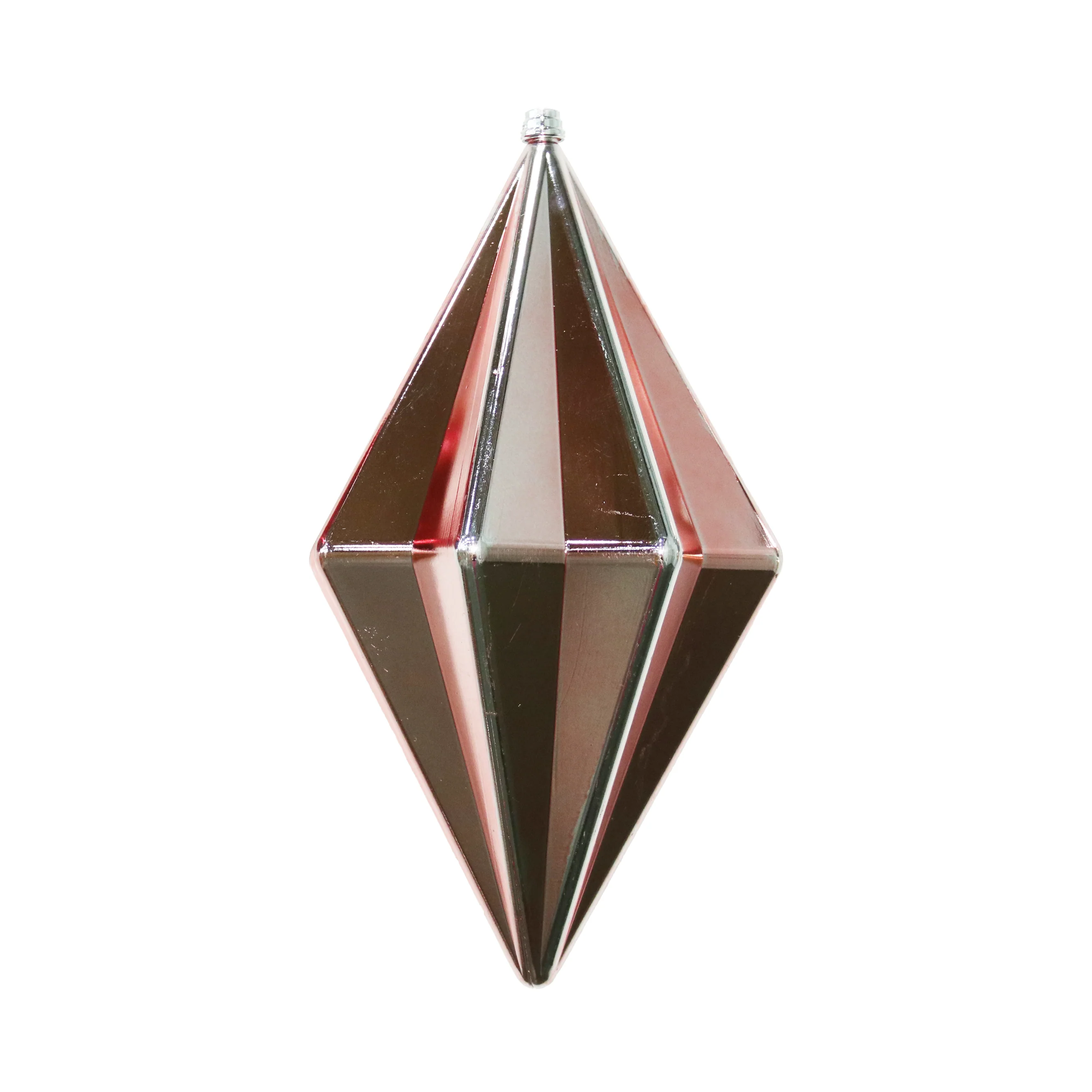 Shatterproof Silver Shiny/Pink Shiny Finial Ornament, 12"