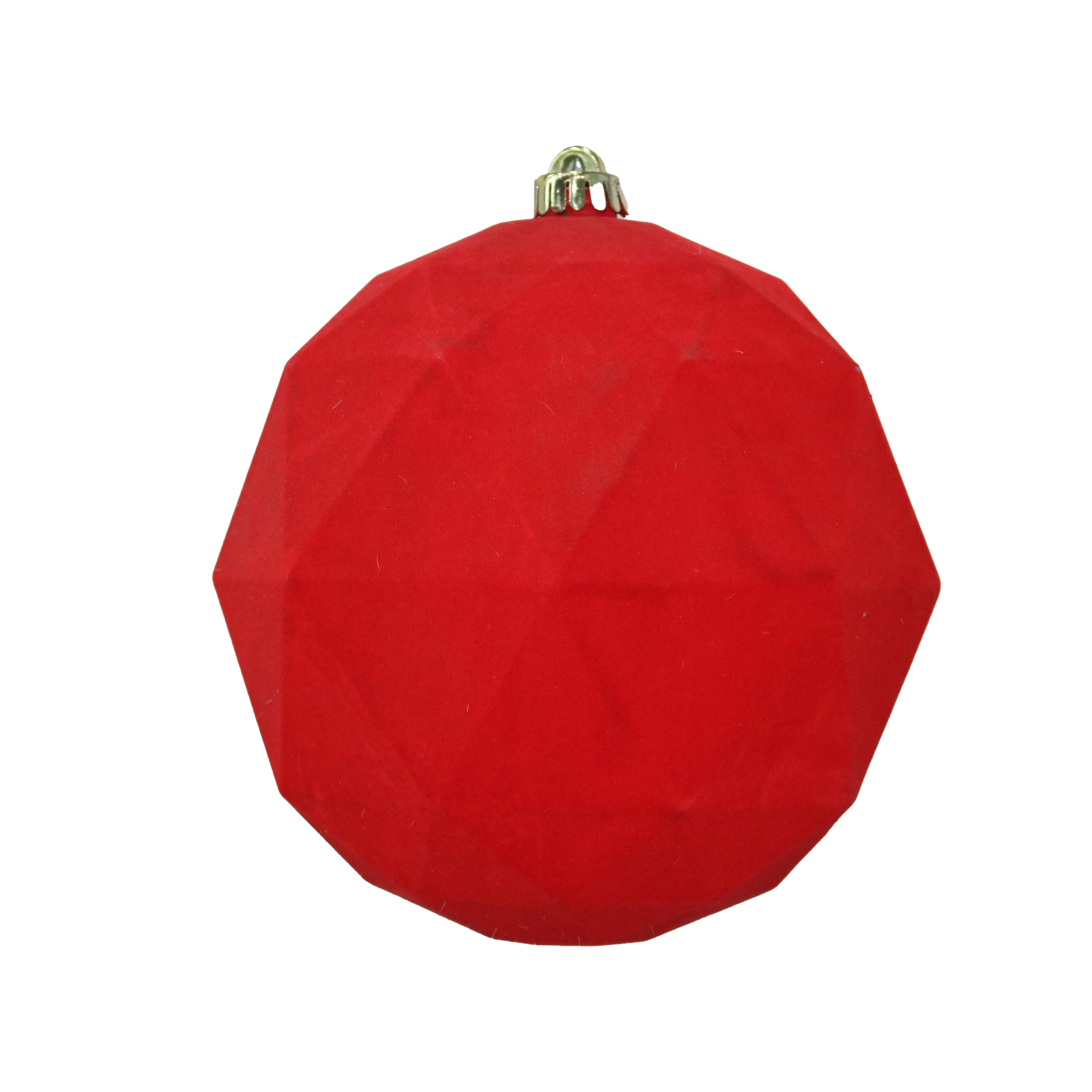 Shatterproof Dark Red Flock Ball Ornament, 8" (200MM)