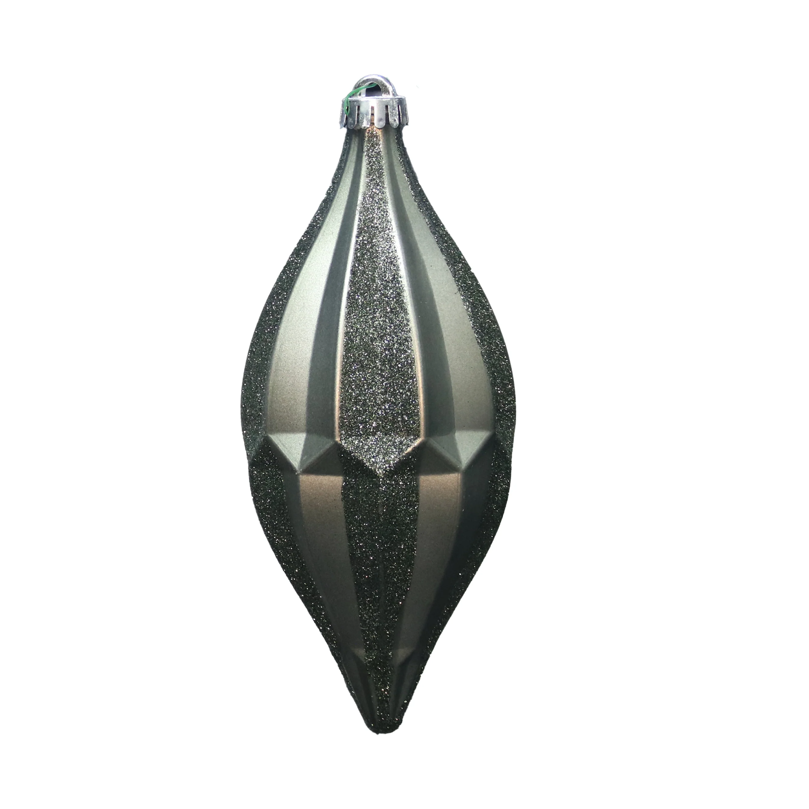 Shatterproof Pewter W/Pewter Glitter Drop Ornament, 10" (254MM)