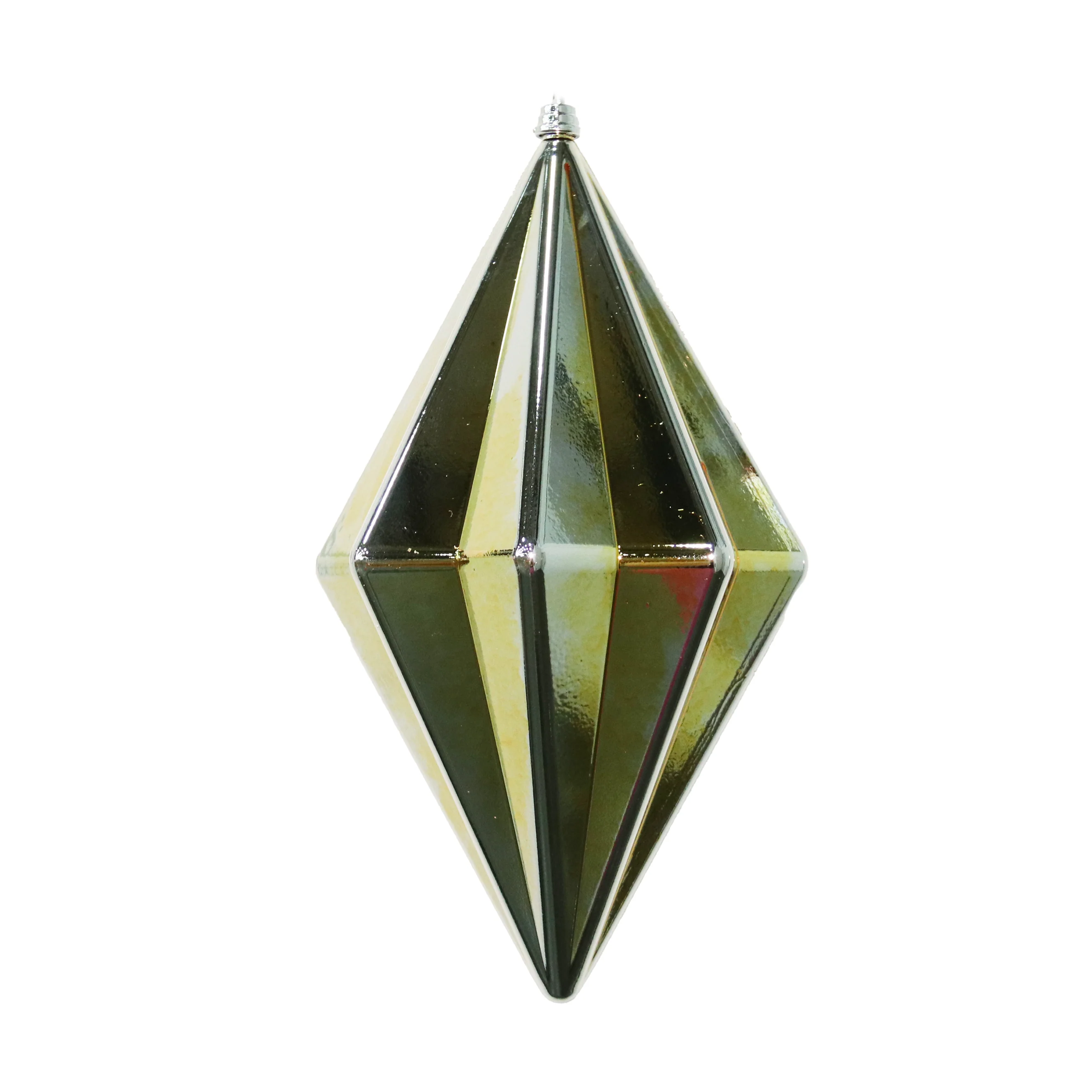 Shatterproof Gold W/Silver Shiny Finial Ornament, 5.5"