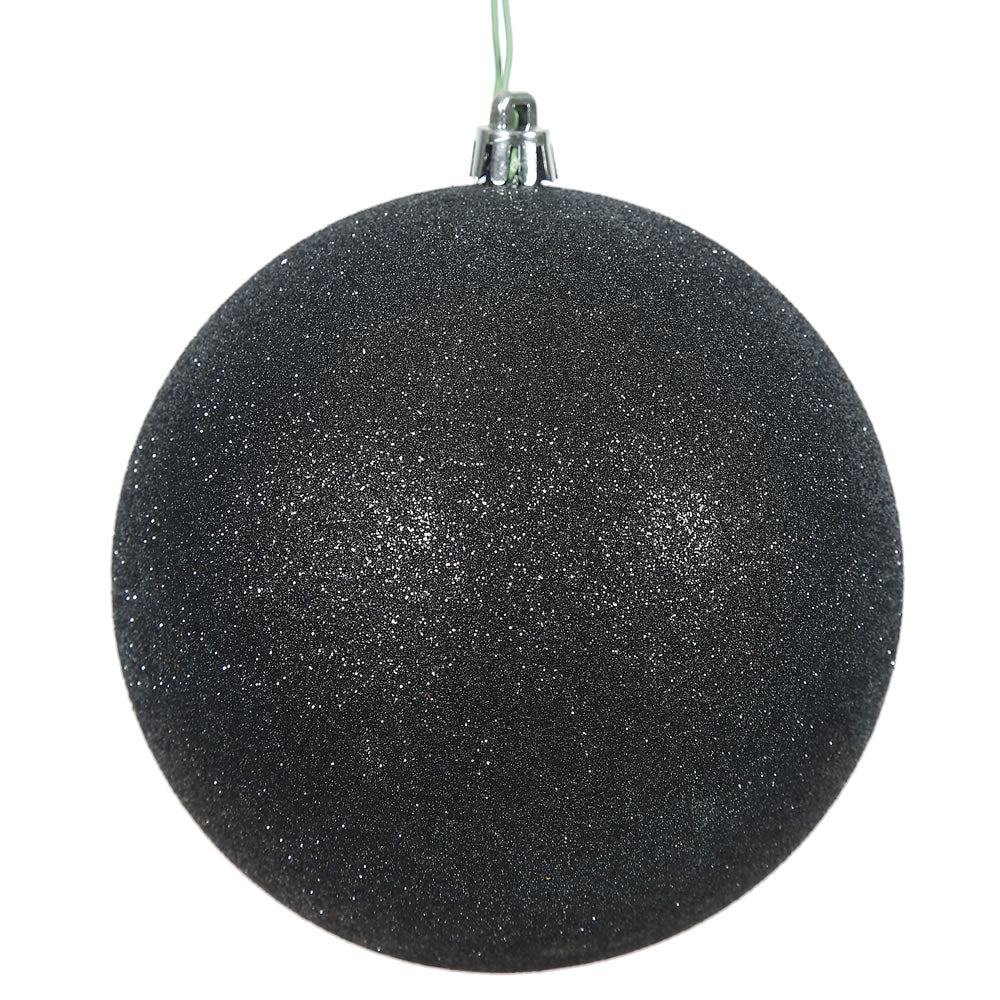 Shatterproof Black Glitter Ball Ornament 6" (150MM)