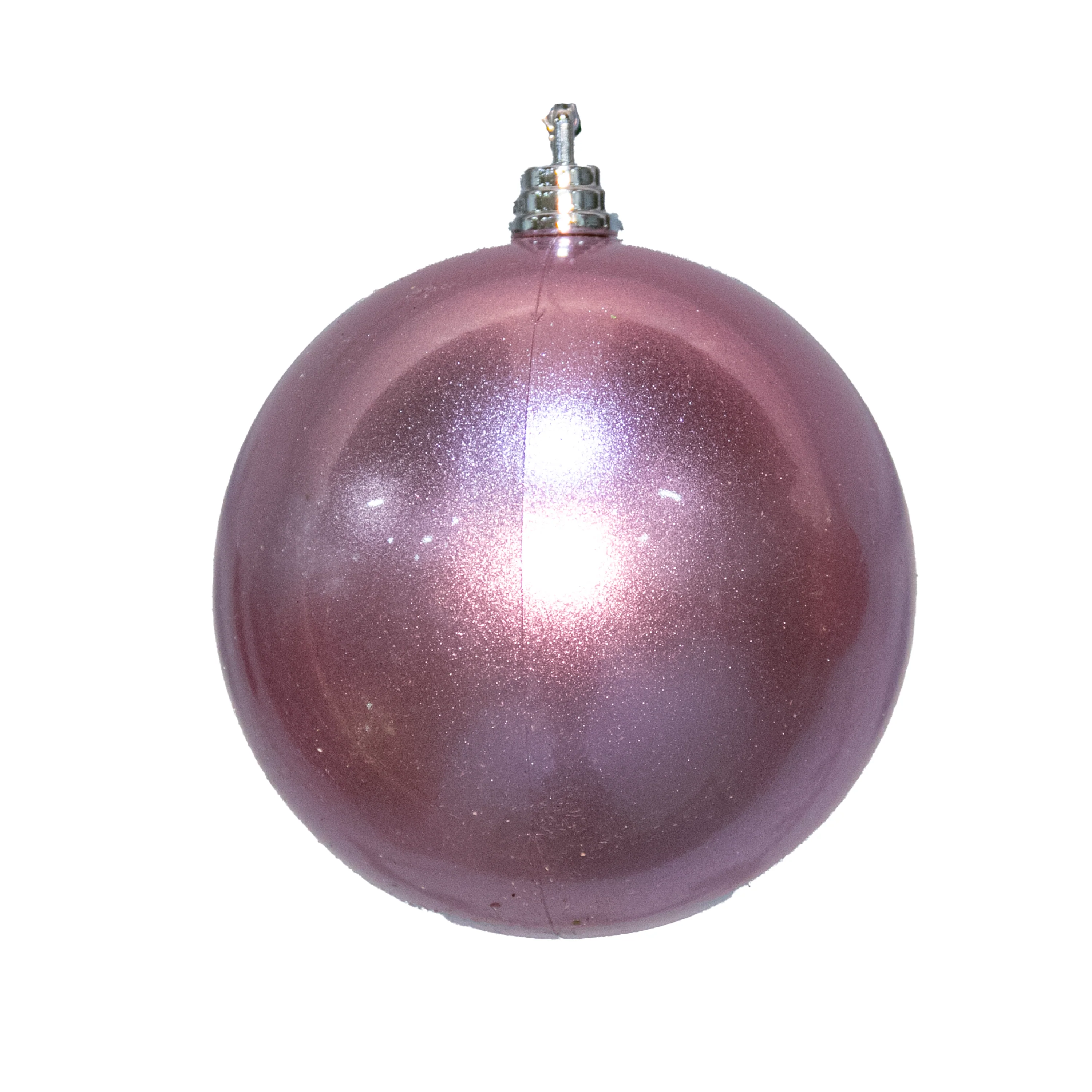 Shatterproof Plastic Pink Candy Apple Ball Ornament, 4" (100MM)