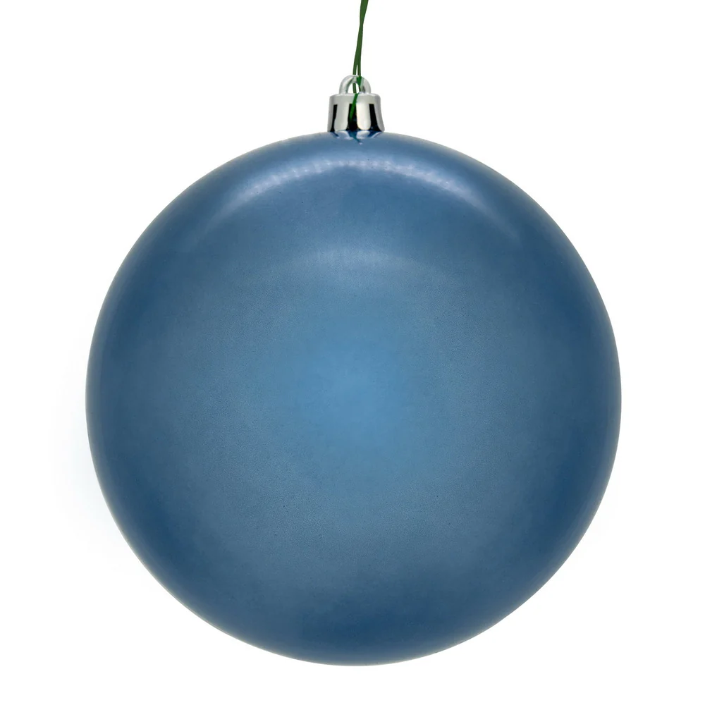 Shatterproof Denim Blue Pearl Ball UV Ornament, 4" (Set of 6)