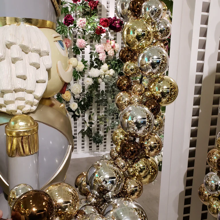 Shatterproof Gold, Silver And Bronze Ornament Garland, 9' Section - Image 3
