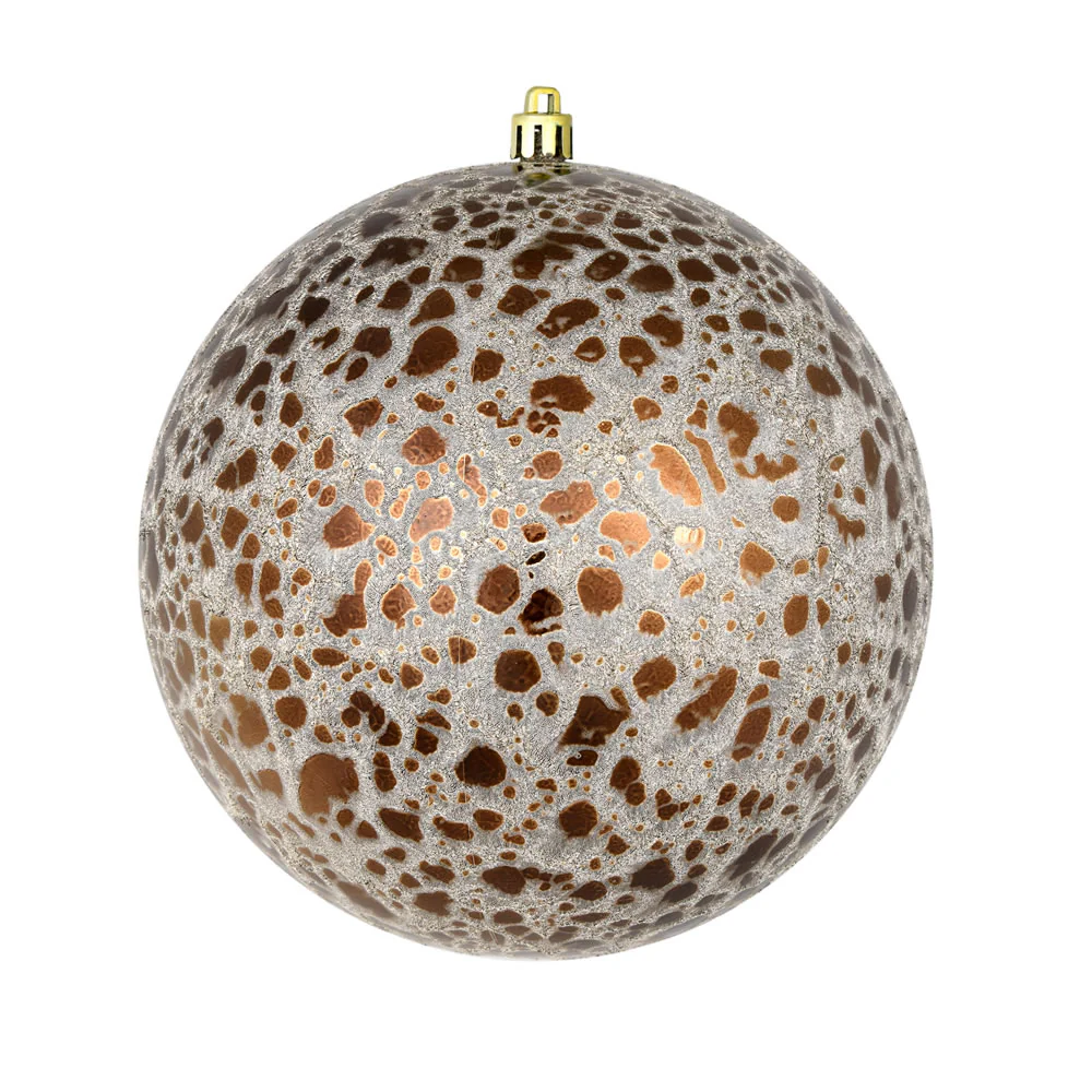 Shatterproof Mocha Crackle Ball Ornament, 4"