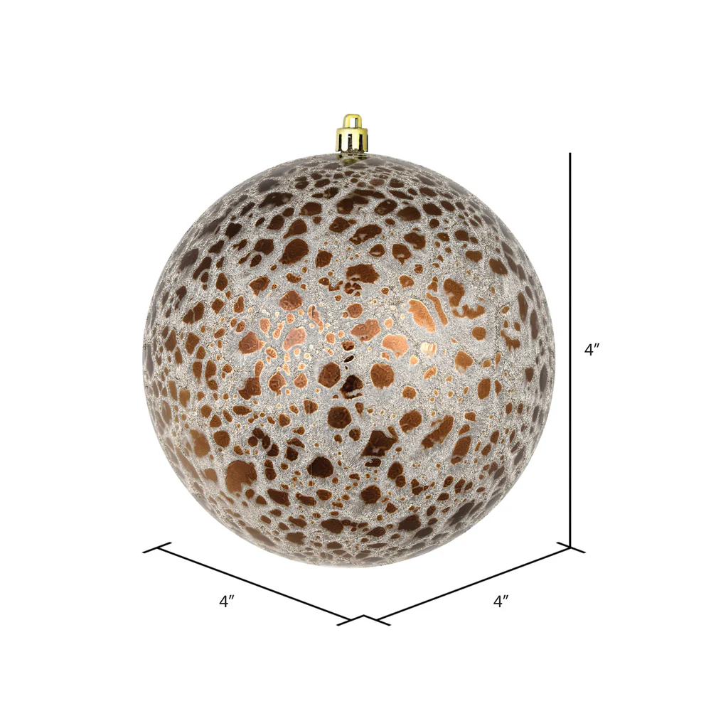 Shatterproof Mocha Crackle Ball Ornament, 4" - Image 3