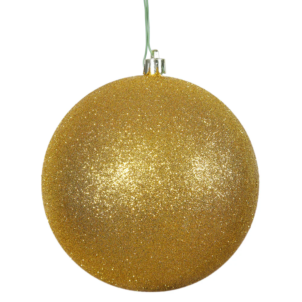 Shatterproof Gold Glitter Ball Ornament, 3" (80MM)