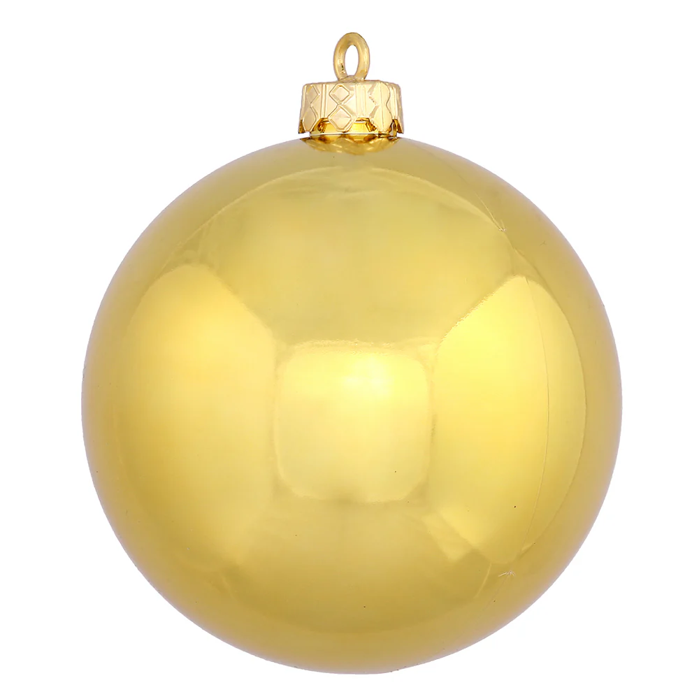 Shatterproof Gold Shiny Ball Ornament, 4" (100MM)