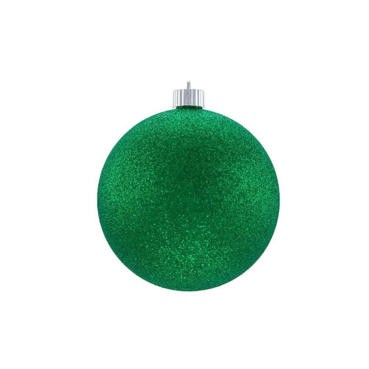 Shatterproof Green Glitter Christmas Ball Ornament, 4" (100MM)