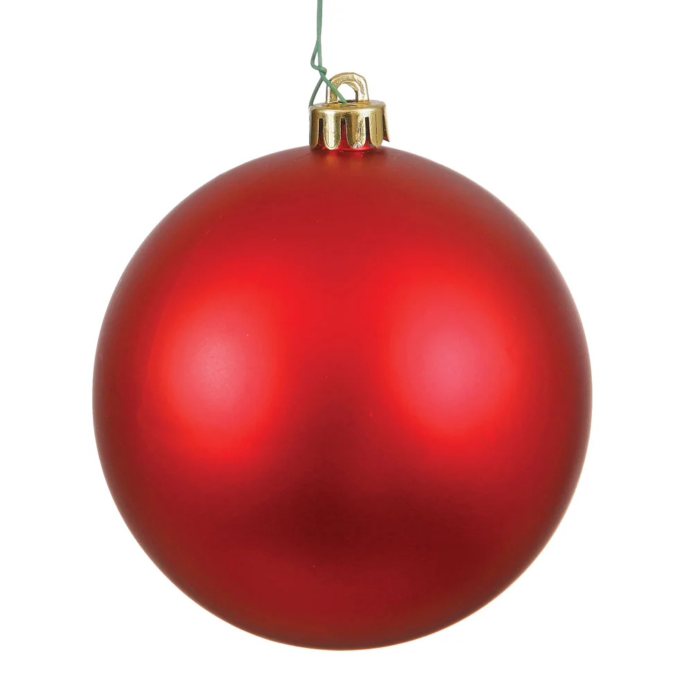 Shatterproof Red Matte Ball Ornament, 3" (80MM)
